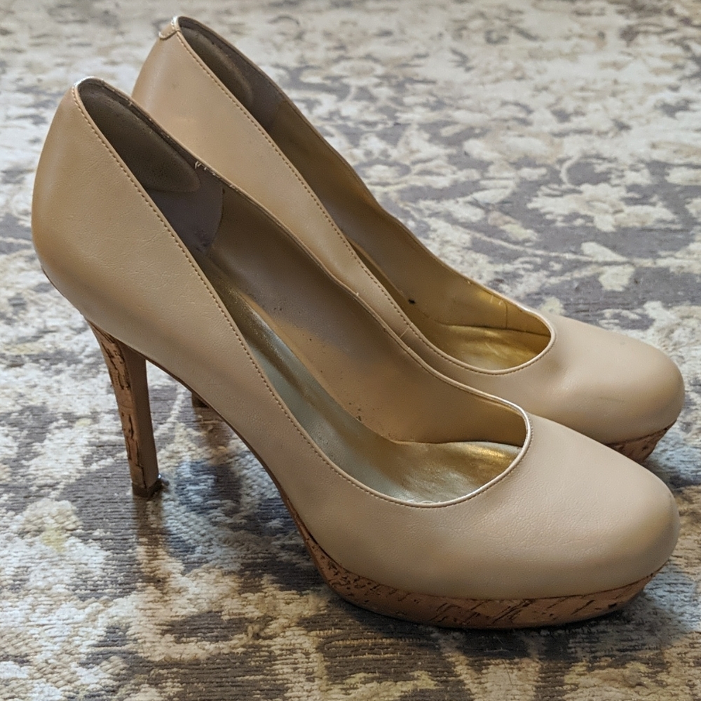 Nude platform heels
